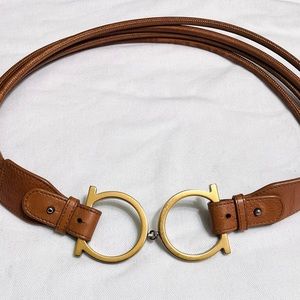 Salvatore Ferragamo Belt Reversible Gold and Silver buckle
